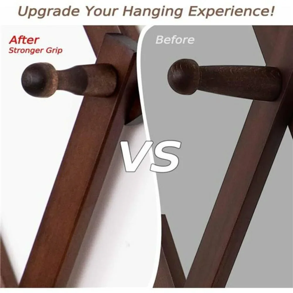 Expandable Hat Rack Wall Mount Wooden Hat Holder 16 Hooks Baseball Caps Bags